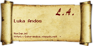 Luka Andos névjegykártya